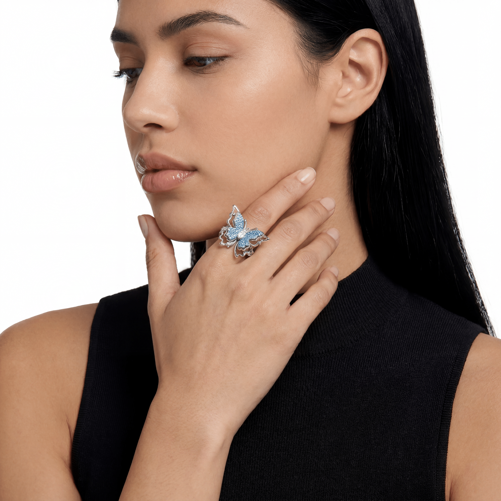 Azure Butterfly Adjustable Ring - Myuniclab