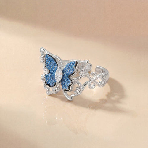 Azure Butterfly Adjustable Ring - Myuniclab