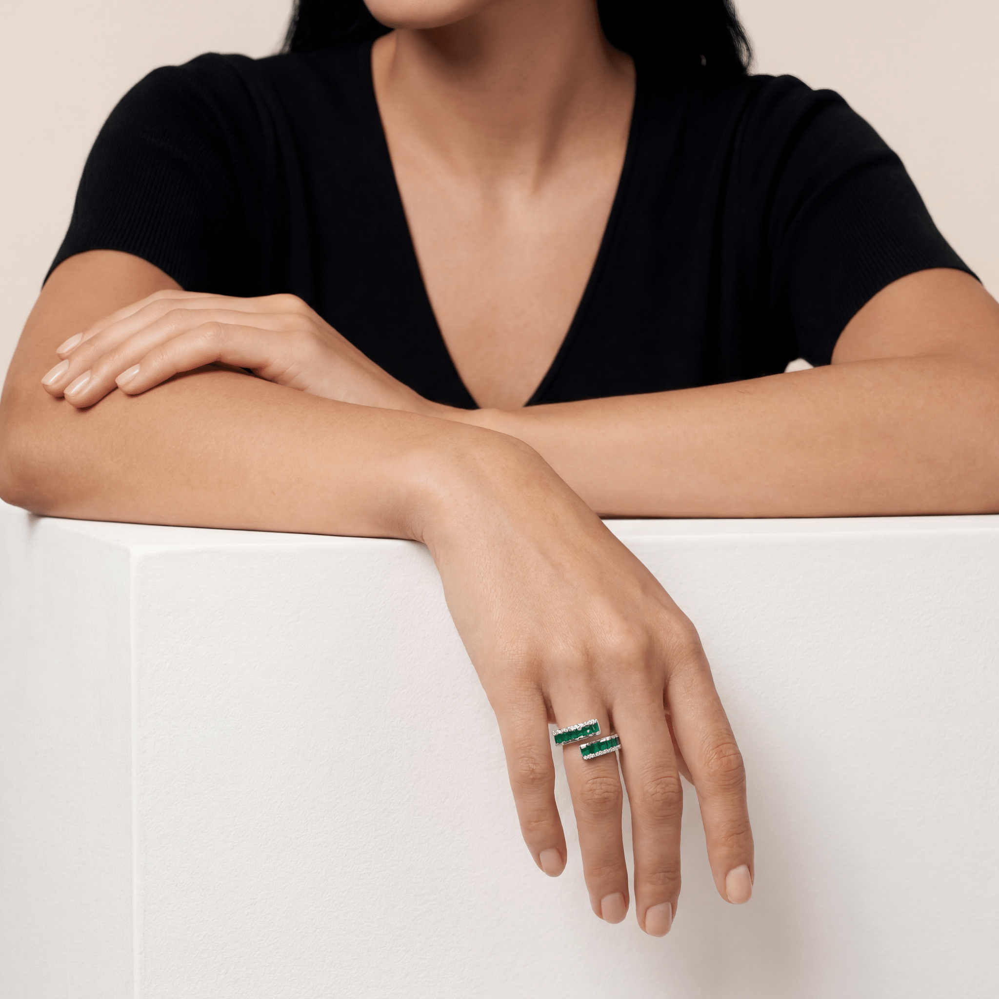 Emerald Layers Adjustable Ring - Myuniclab