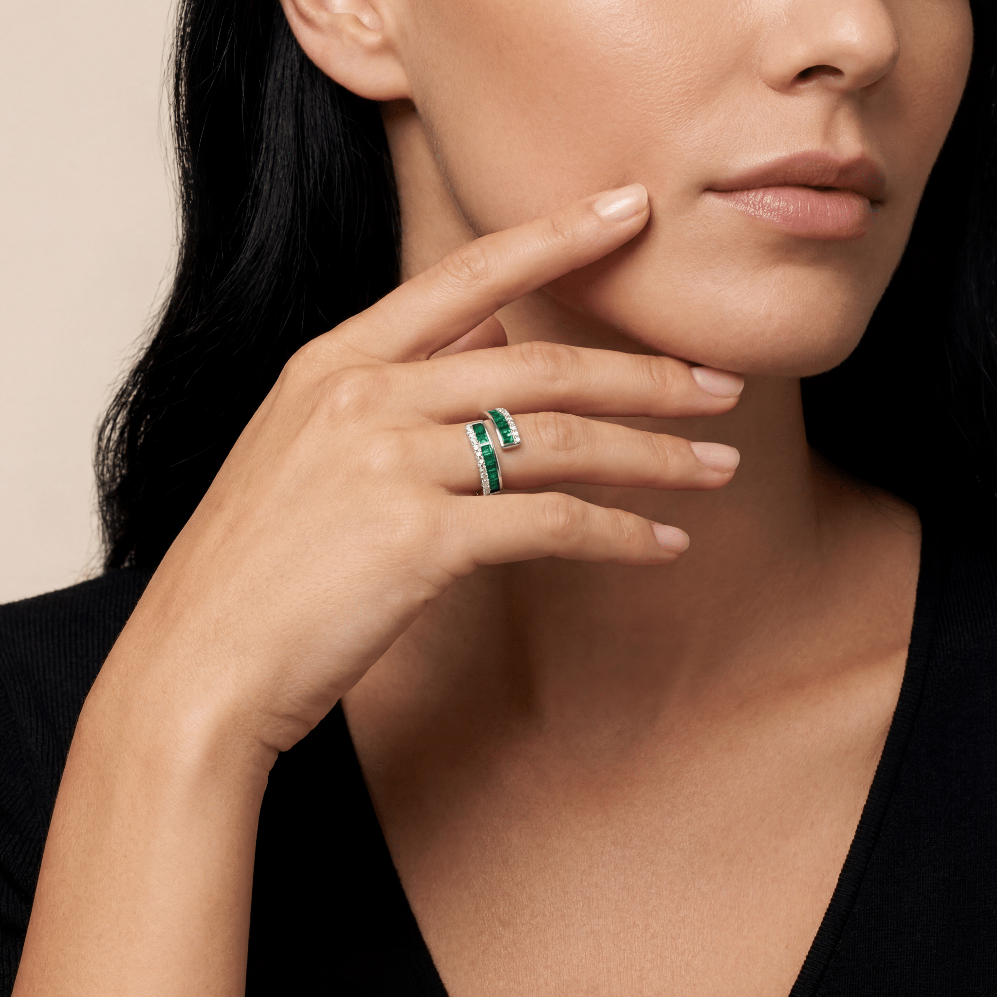 Emerald Layers Adjustable Ring - Myuniclab