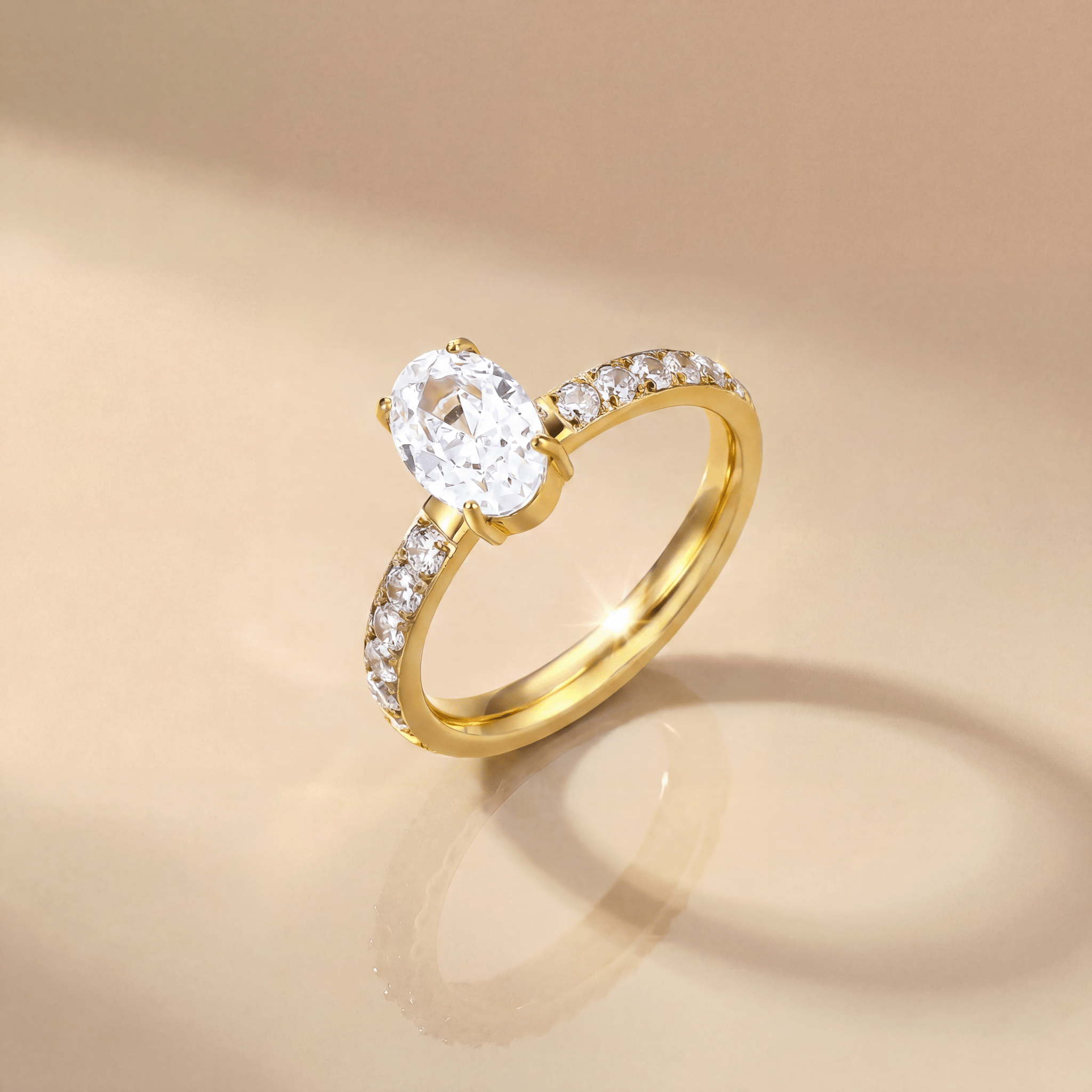 Forever Oval Ring - 14K Gold-Plated - Myuniclab